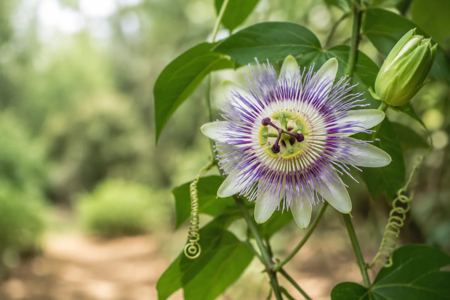 Passionflower shown in dried aerial parts context