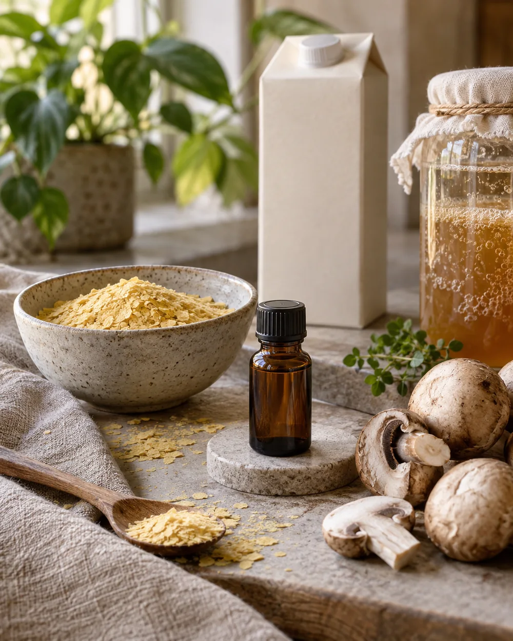 A bottle of fermentation-derived vegan vitamin B12 supplement tablets